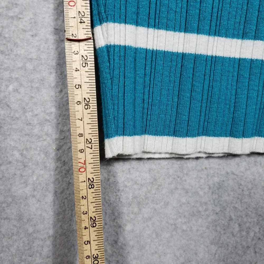 BTFBM Womens 2 Piece Lounge Set Large Teal Blue Ribbed Knit Polo & Wide Leg Pant